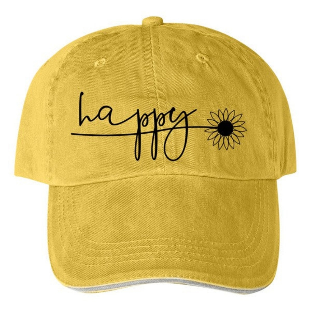 🌻 NEW Happy Sunflower Embroidered Hat